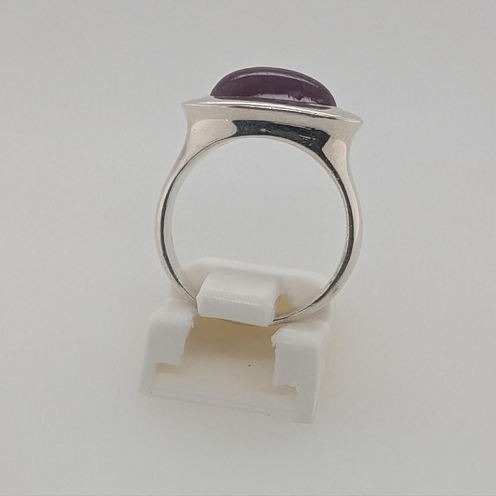 Sterling Silver And Cabuchon Ruby Ring - image 6